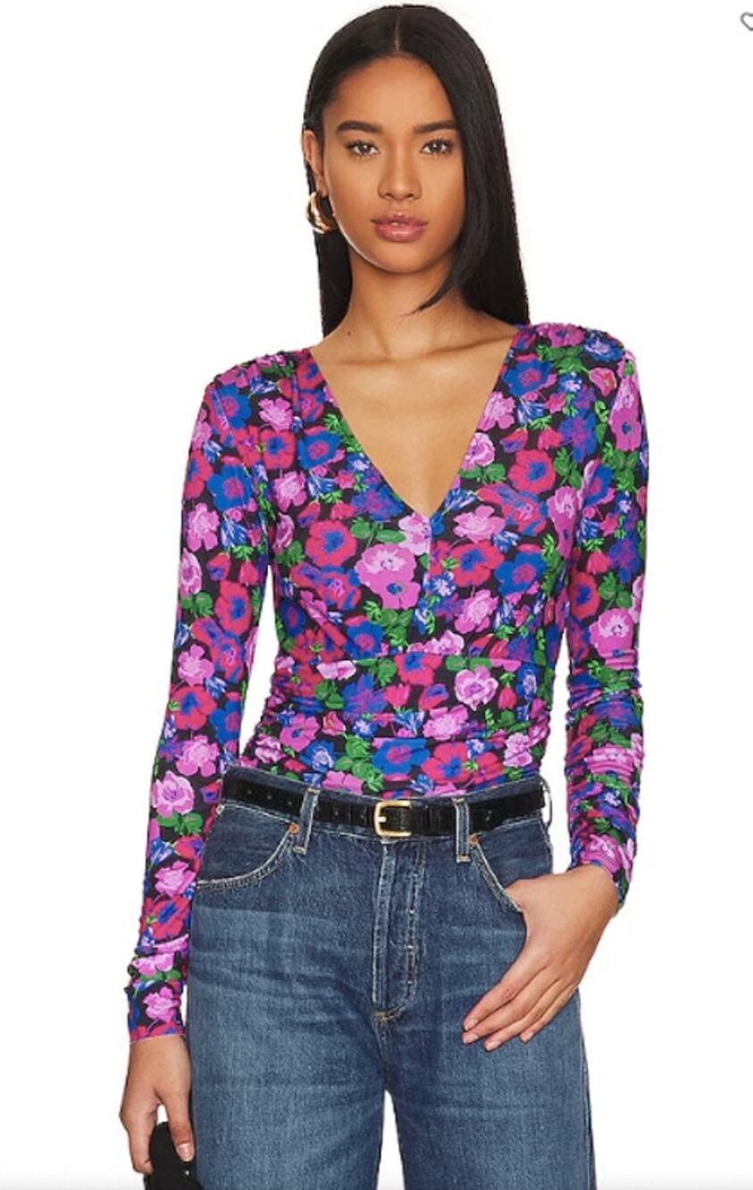 SANCTUARY NWT Floral V Neck Blouse // XL